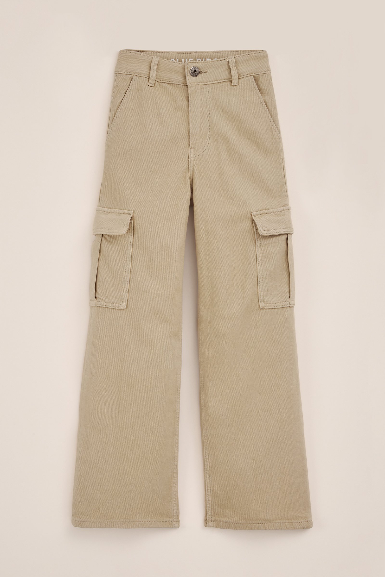 Meisjes wide leg cargobroek met stretch Blue Ridge Beige