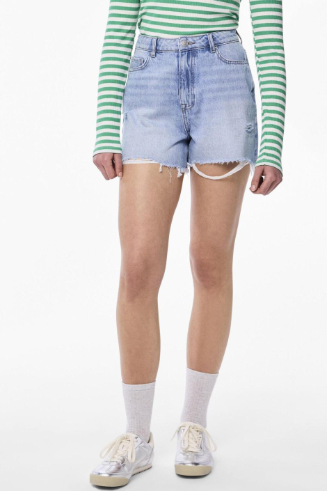 Pieces blauwe dames korte broek