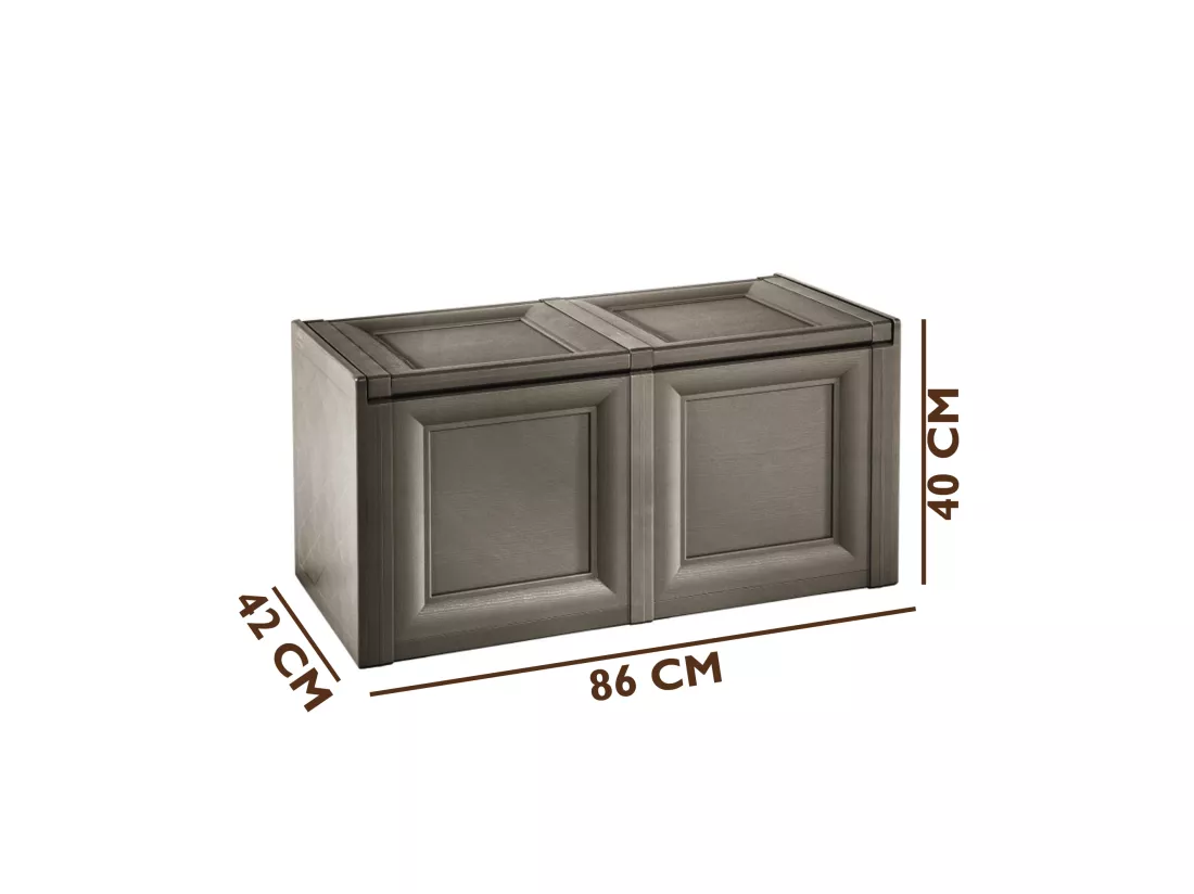 Omnimodus coffre de rangement wengue 86,5 x 40 x 44 cm angora 86 x 40 x 42cm
