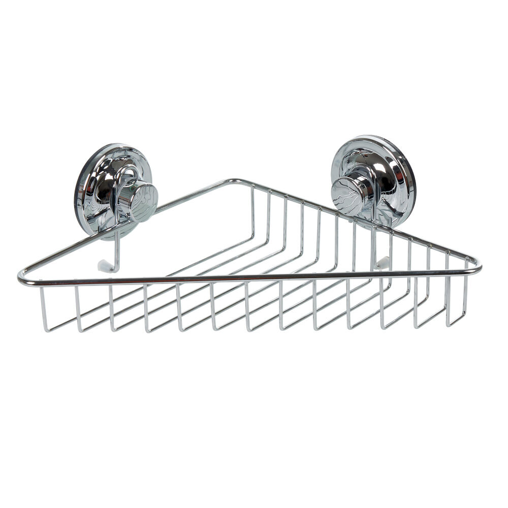 Étagère de douche panier d'angle à ventouse inox