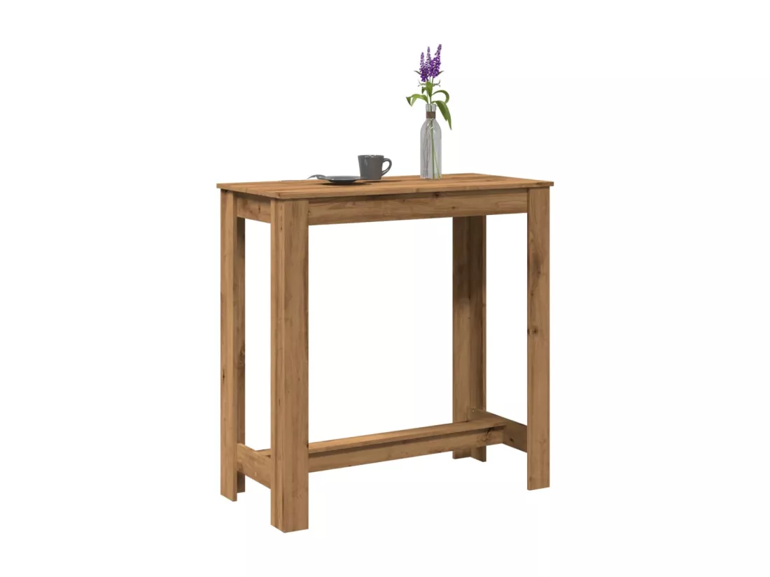 Table de bar chêne artisanal 102x50x103,5 cm bois d'ingénierie
