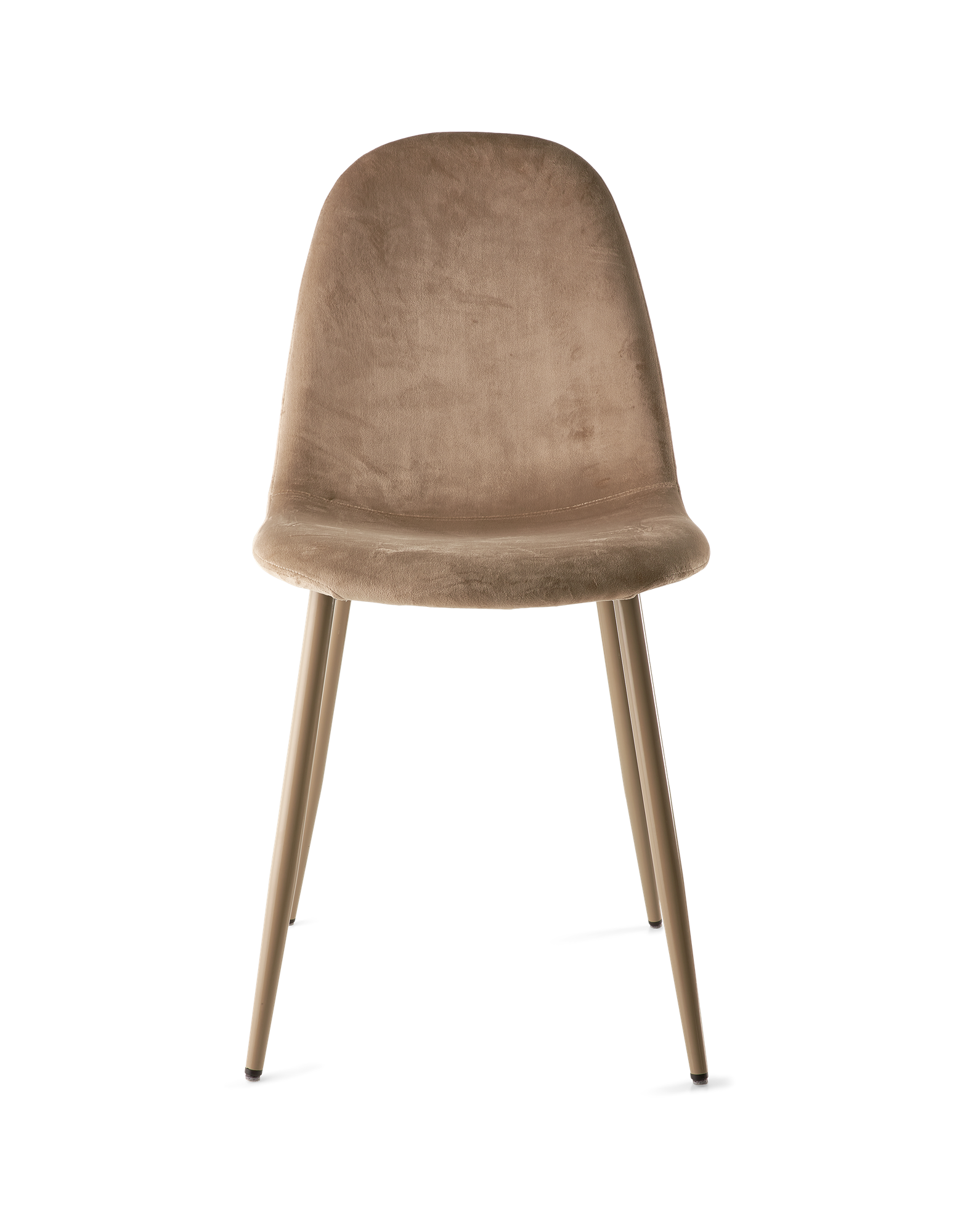 Stol i velour | Polyester/jern/poppeltræ/skum. 40,5 x 44,5 x 89 cm. | Sand