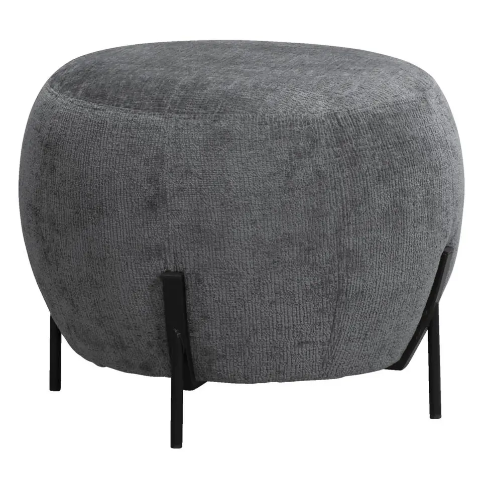 Poef Rosaly - antraciet - Ø45x35 cm