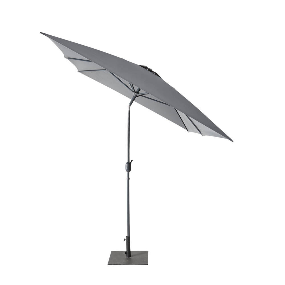 Parasol rectangulaire Tiago inclinable gris 300 x 200 x H.245 cm