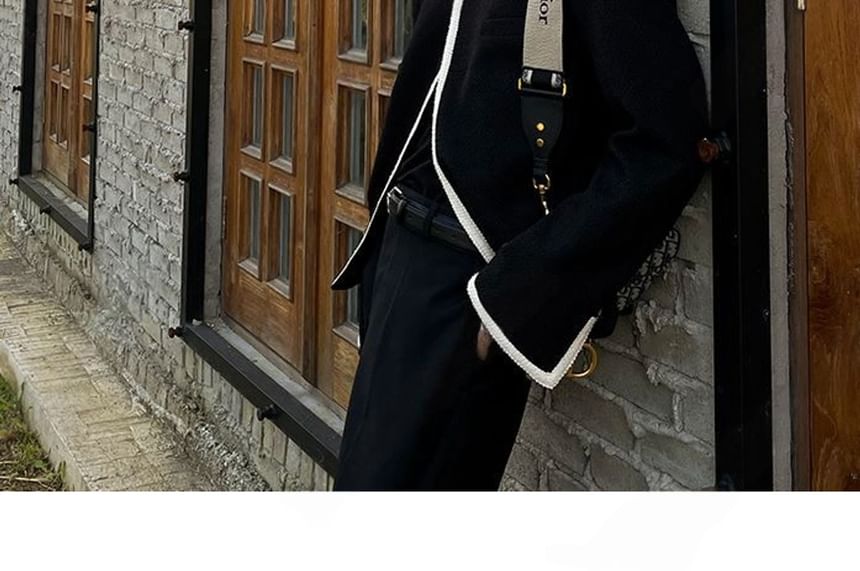 SeoulPop - Unisex tweedjas met contrasterende afwerking