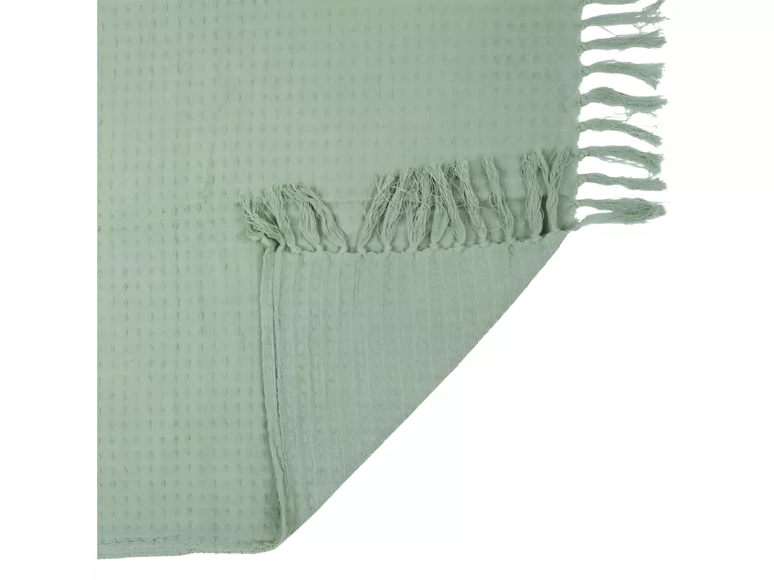Jete De Canape Gaufre Vert D Eau 130x160cm