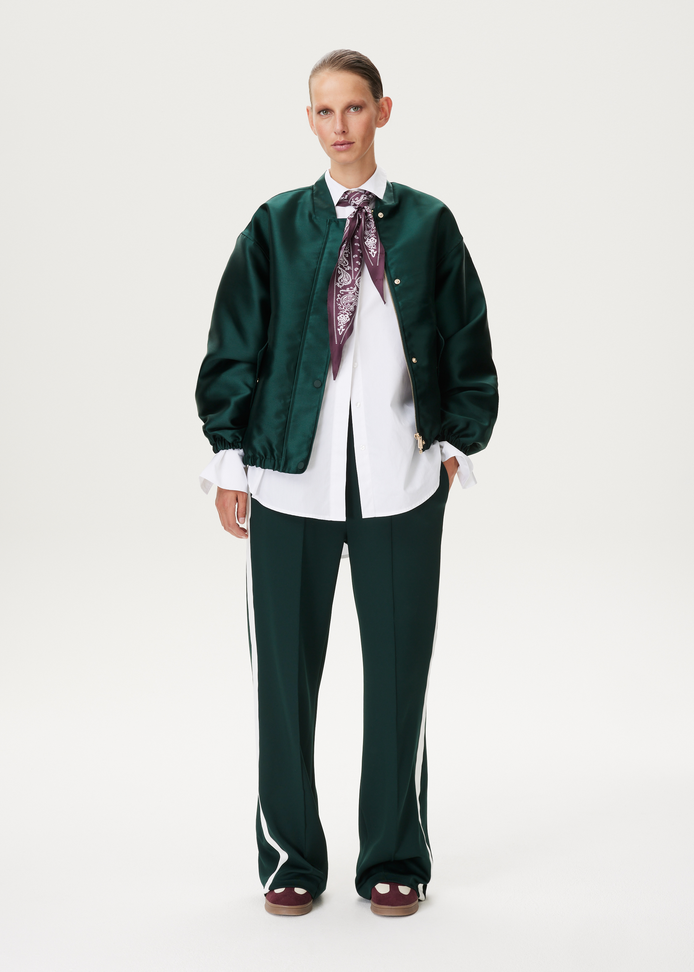 Wijde broek met streepdetail