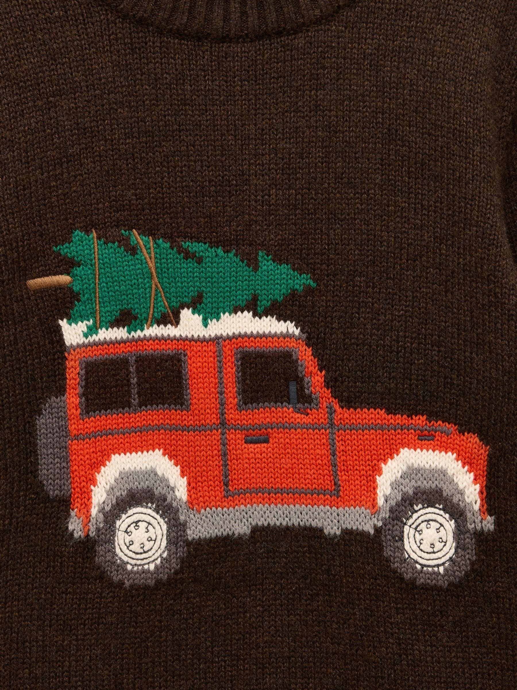 Bruin - Joules Cracking Intarsia gebreide kindertrui