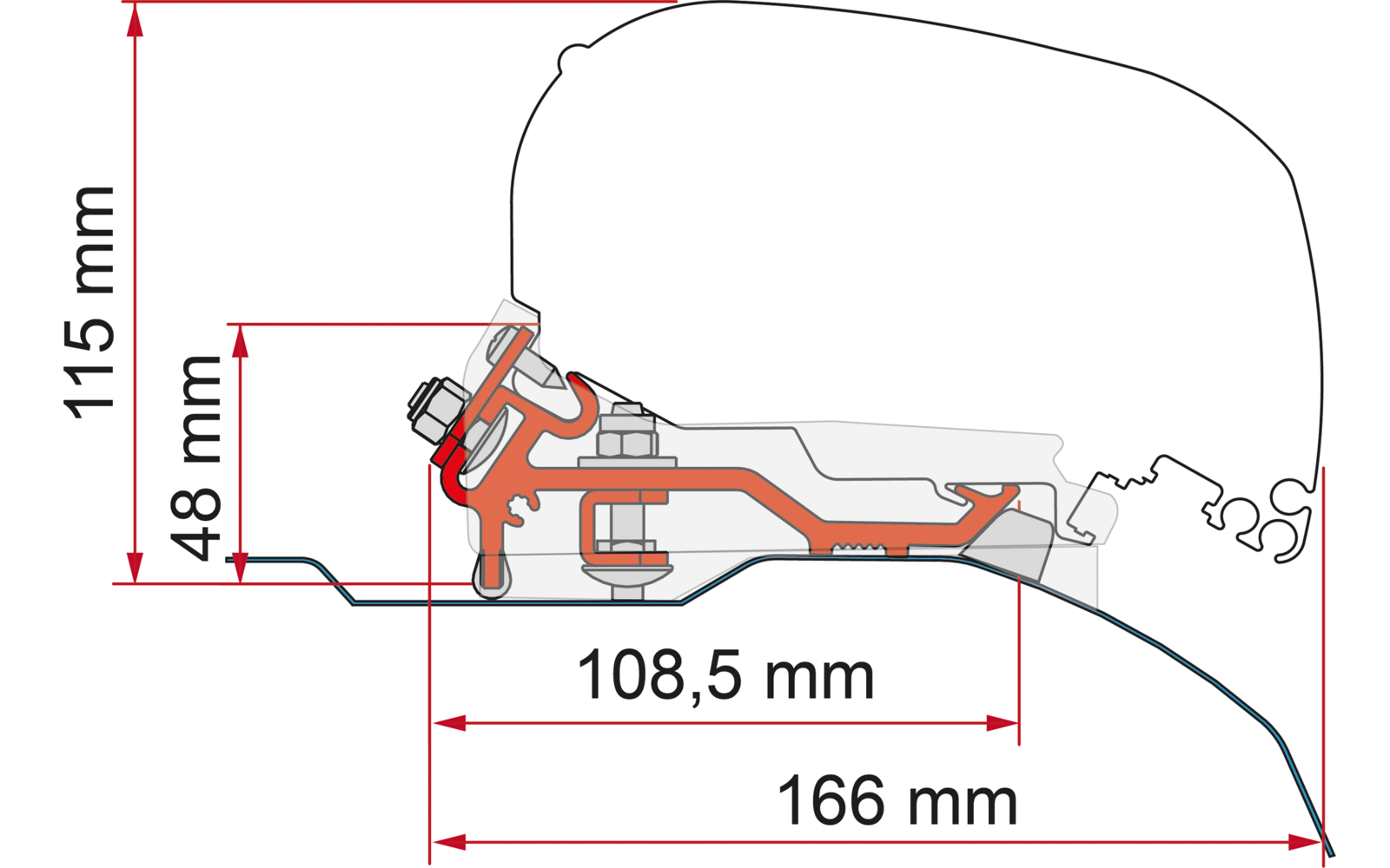 Fiamma Kit Ducato/Jumper/Boxer H2 Markisenhalterung