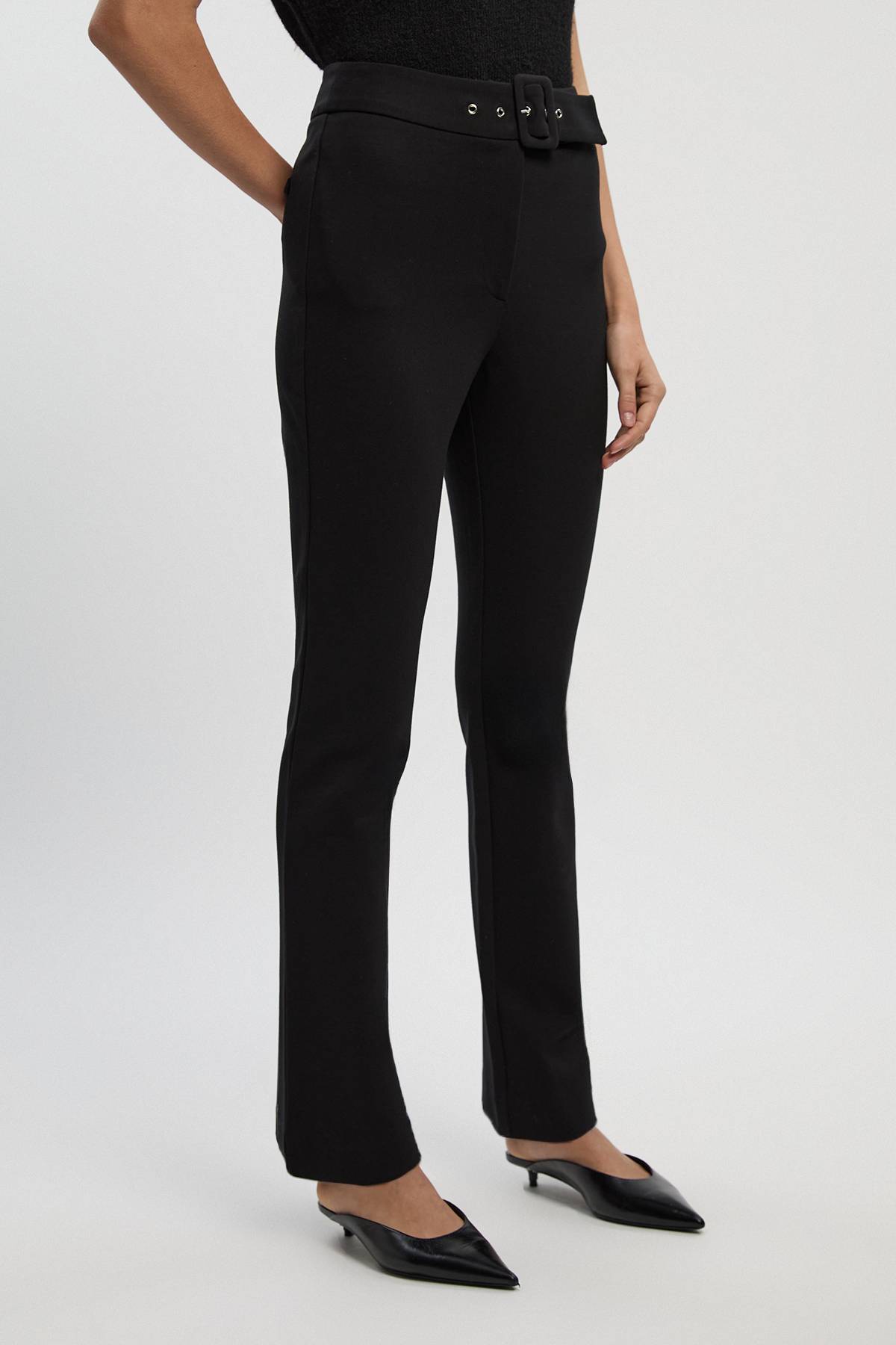 KarenMillen Legging Ponte avec Ceinture à Boucle