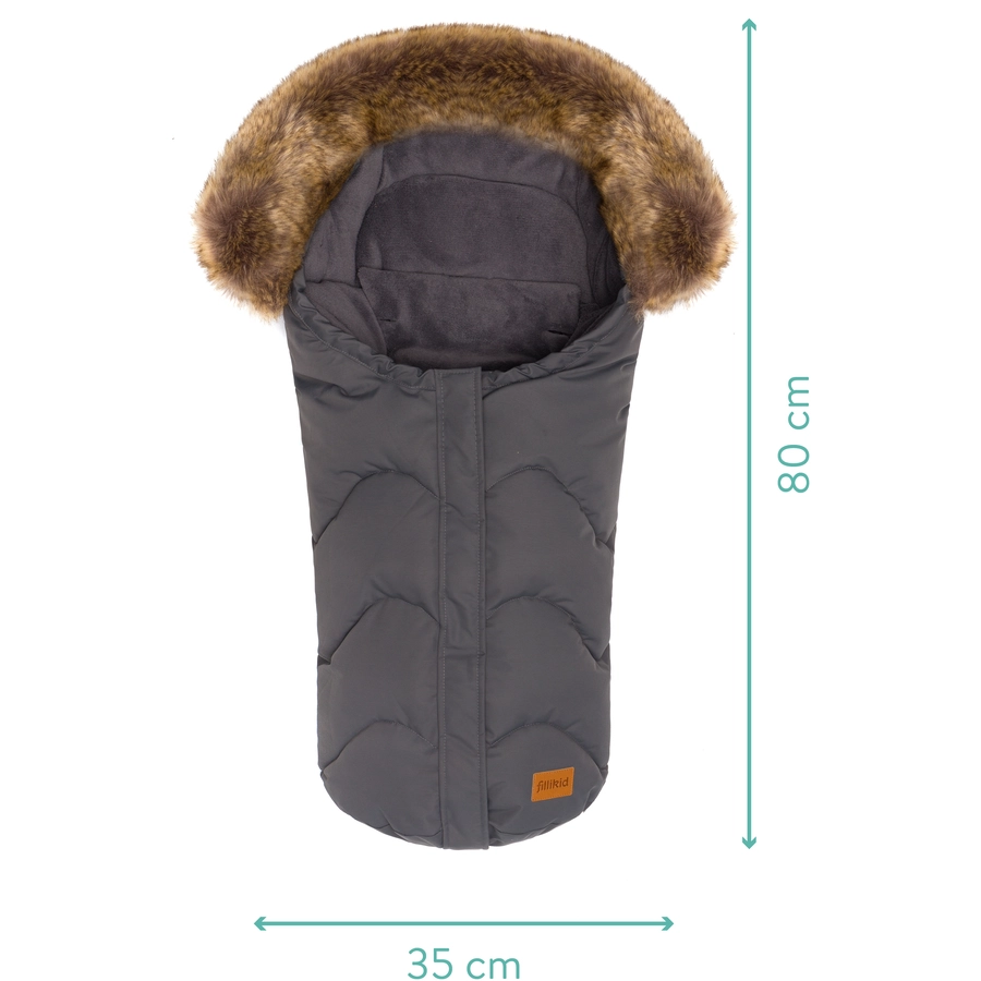 fillikid Winterfußsack Lhotse für Babyschale Grau