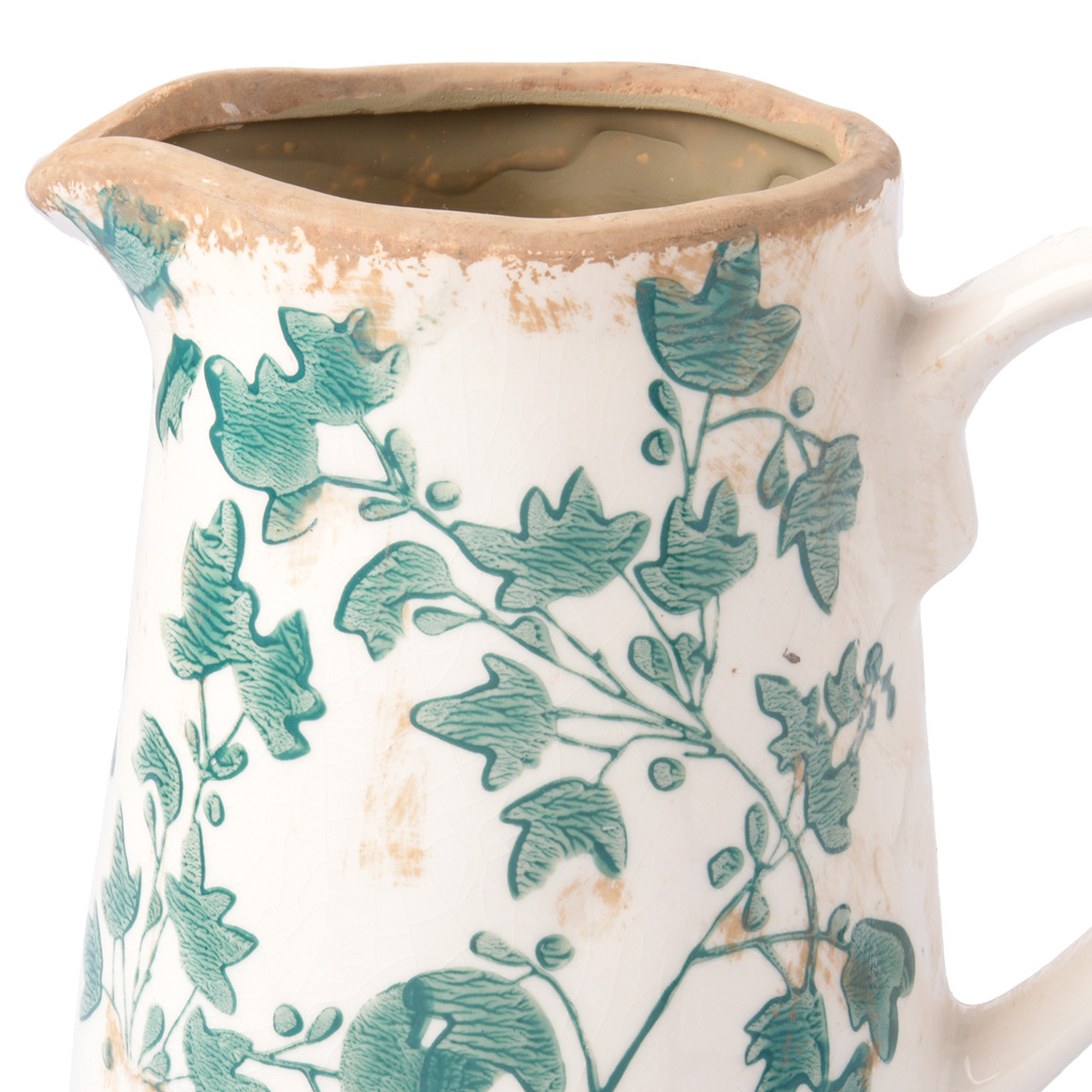My Home Deko-Krug mit Efeu-Motiv creme / dunkelgrün