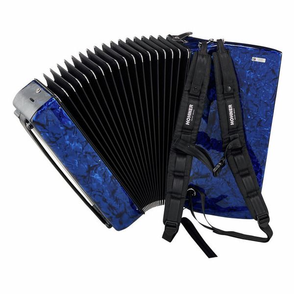 Hohner Bravo III 96 silent key blue