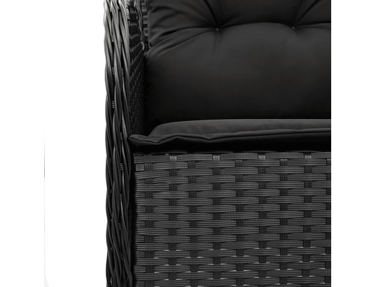 VIDAXL - Chaises de jardin avec coussins 2 pcs noir résine tressée