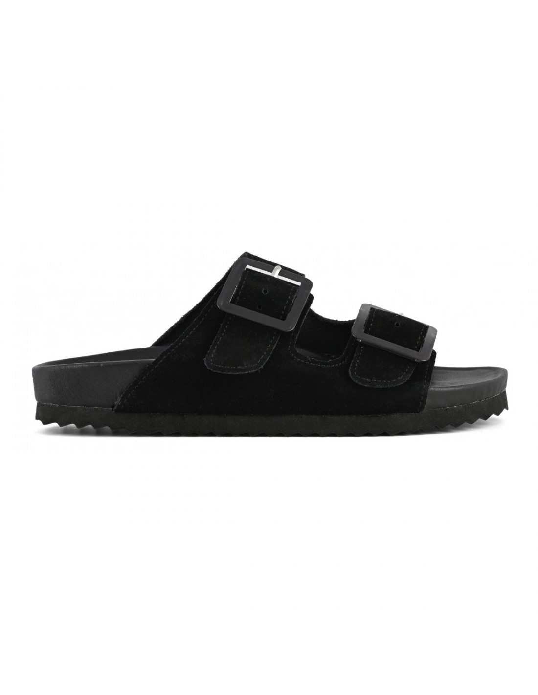 colors of california Mules Femme Bio Daim Noir 2 buckles