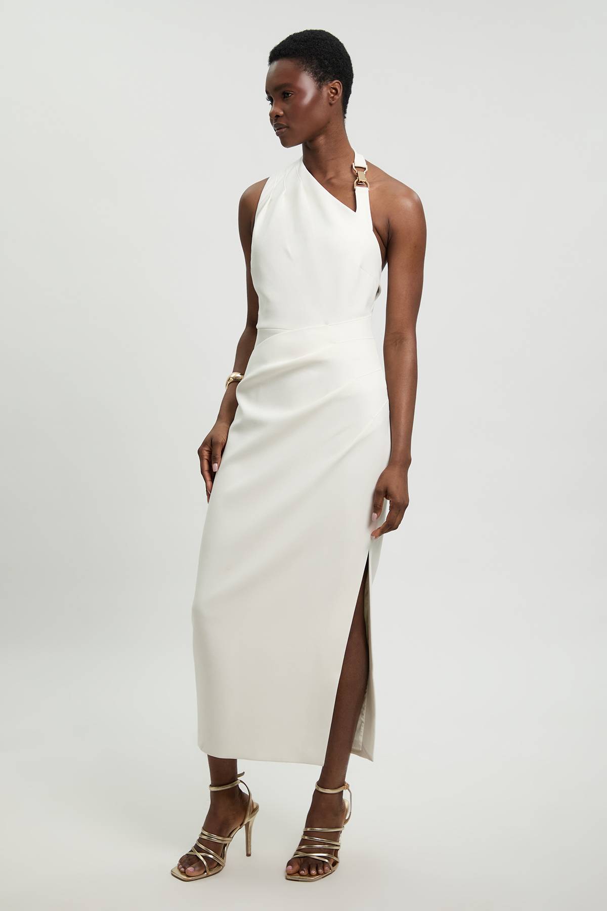 KarenMillen Robe Longue Ajustée En Tissu Stretch Compact Avec Détails De Finition