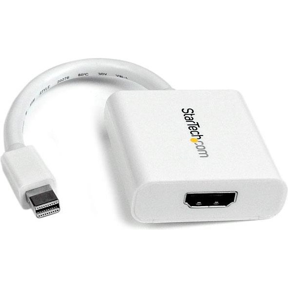 StarTech.com Adaptateur Mini DisplayPort vers HDMI - Convertisseur Vidéo mDP à HDMI - 1080p - Mini DP ou TB 1/2 Mac/PC vers Moniteur/Affichage HDMI - Câble Passif mDP 1.2 vers HDMI - Blanc