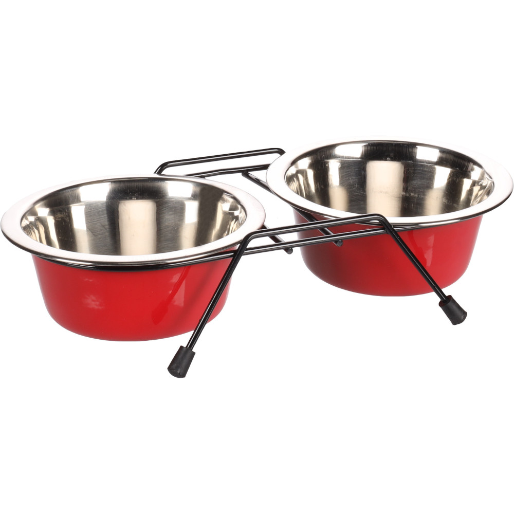 Ecuelle duo ø 13 cm 380 ml avec support arjun s pour chien