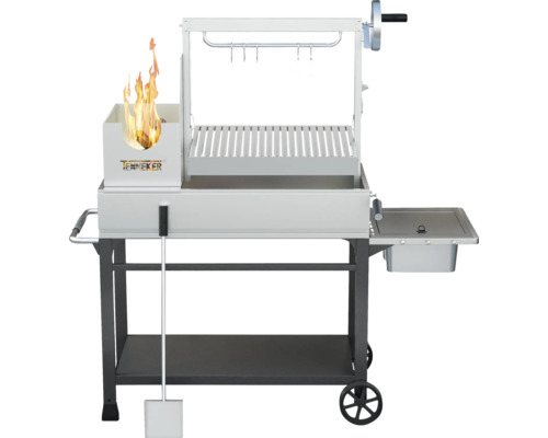 Tenneker® Asado houtskoolgrill AURORA TW inclusief zijplank, hittebestendige stenen & houtskoolschep