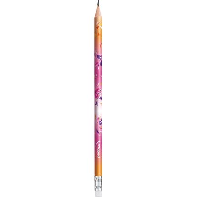 Maped Mini Cute - 6 Crayons graphite HB embout gomme - disponible dans différentes couleurs