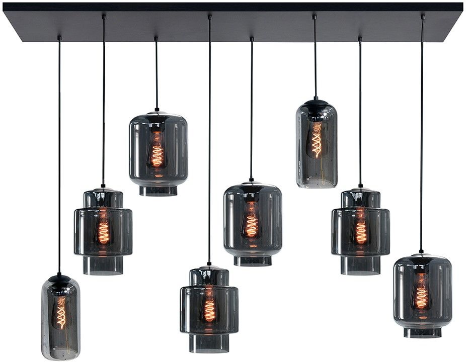 Hanglamp Zwart Rookglas Fantasy B130 x D35 cm