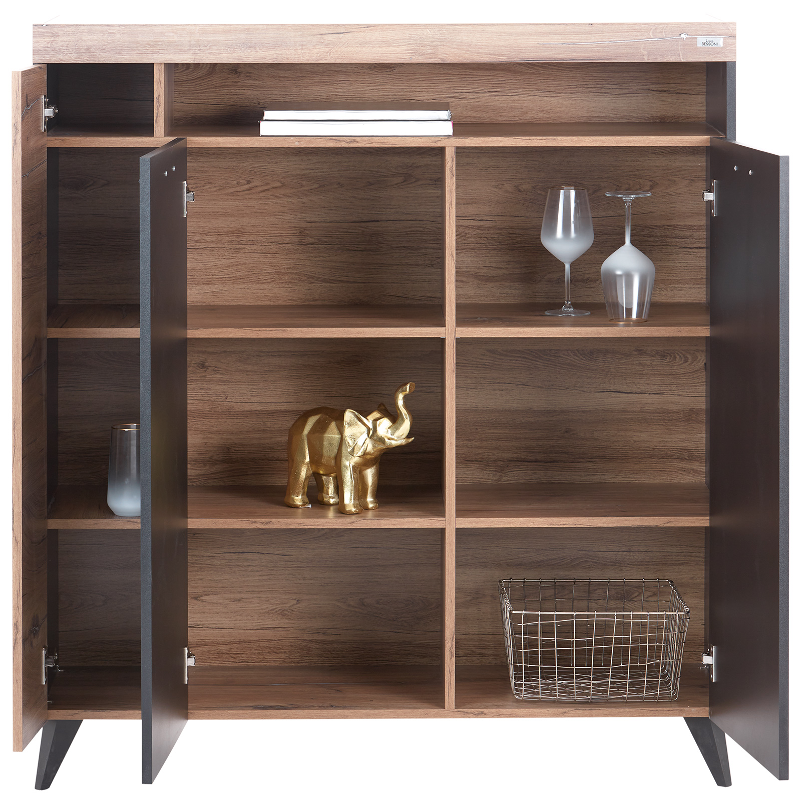 Kommode - Flagstaff Oak - anthrazit - 115 cm