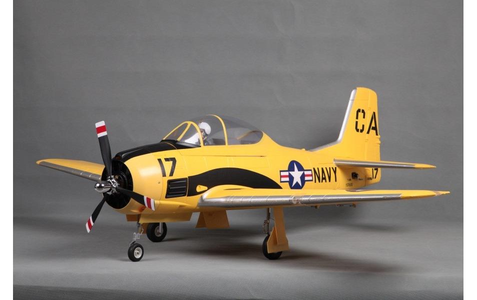 Warbird Trojan T-28D V4 1400 mm, gelb PNP<br>Detaillierter Scale Warbird mit elektrischem Einziehfahrwerk