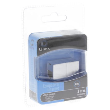 Q-Link UTP koppelstuk 8P RJ45 afgeschermd aluminium kleur