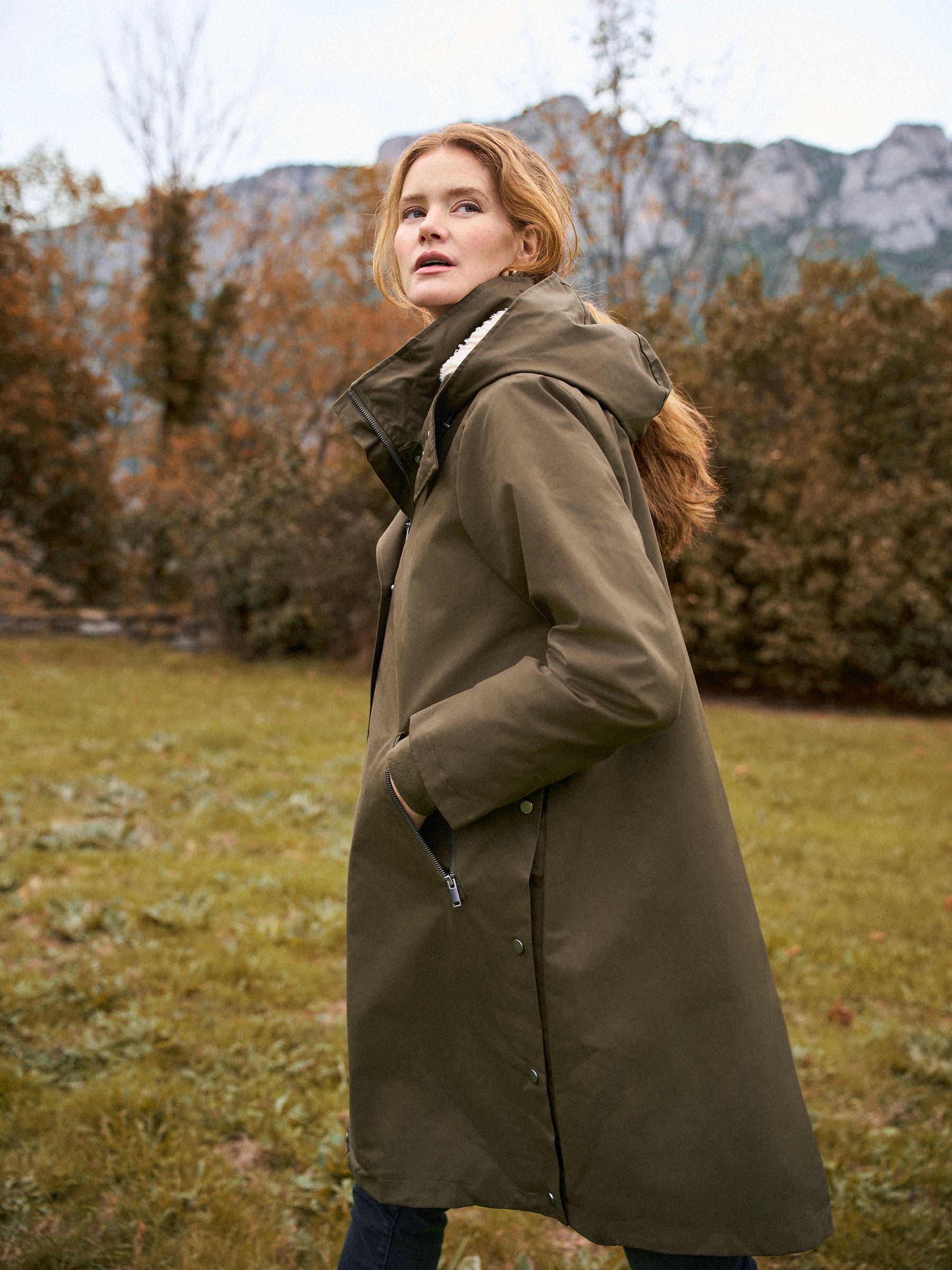 Khaki - Seraphine 3 in 1 Maternity & Babywearing Parka with Borg Lining