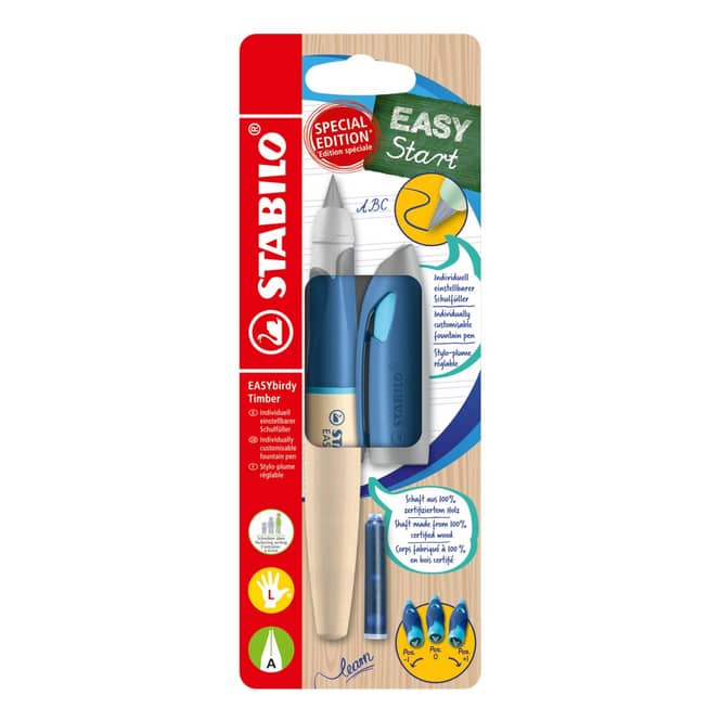 STABILO EASYbirdy Timber - Füllhalter - für Linkshänder - blau