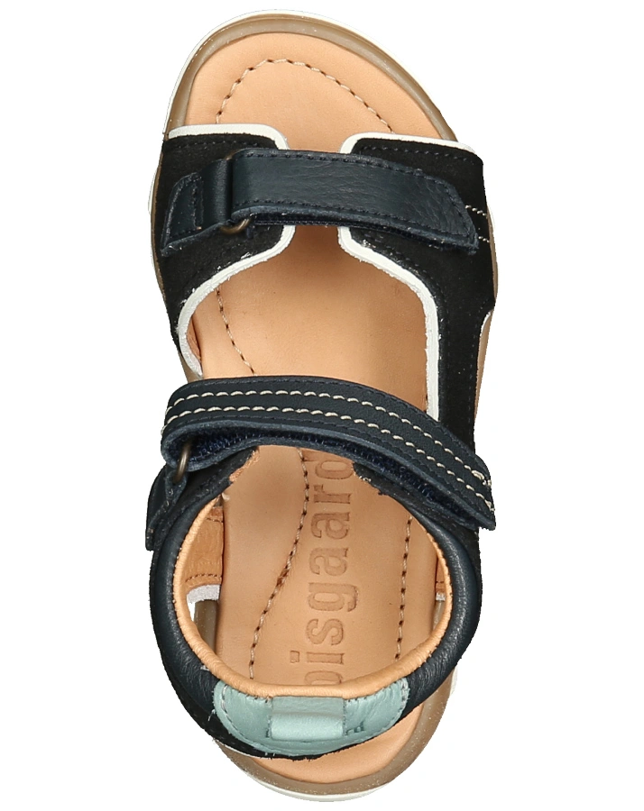 Leder-Sandalen AUGUST mit Klett in midnight