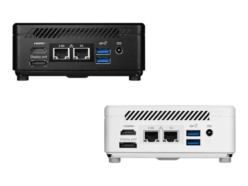 MSI Cubi 5 12M 001EU - Mini PC Core i7 1255U / op til 4.7 GHz - RAM 16 GB - SSD 512 GB - NVMe - Intel Iris Xe Graphics - IEEE 802.11ax (Wi-Fi 6E), Bluetooth 5.3, Gigabit Ethernet, 2.5 Gigabit Ethernet - Win 11 Pro - skærm: ingen - sort