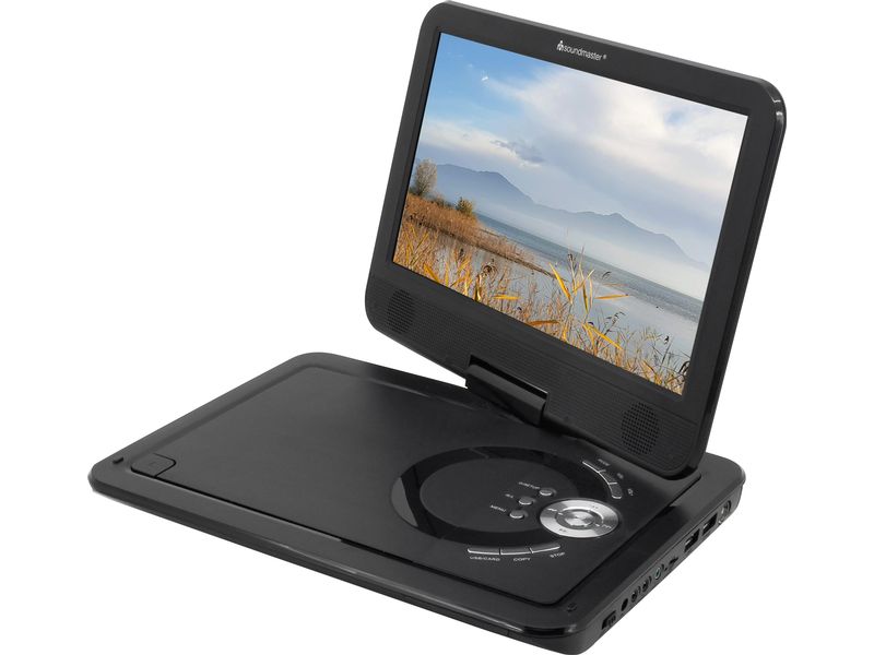 soundmaster Portabler DVD Player PDB1910SW Tragbarer DVD-Player mit DVB-T2 HD Tuner / 10.1 Zoll TFT Display
