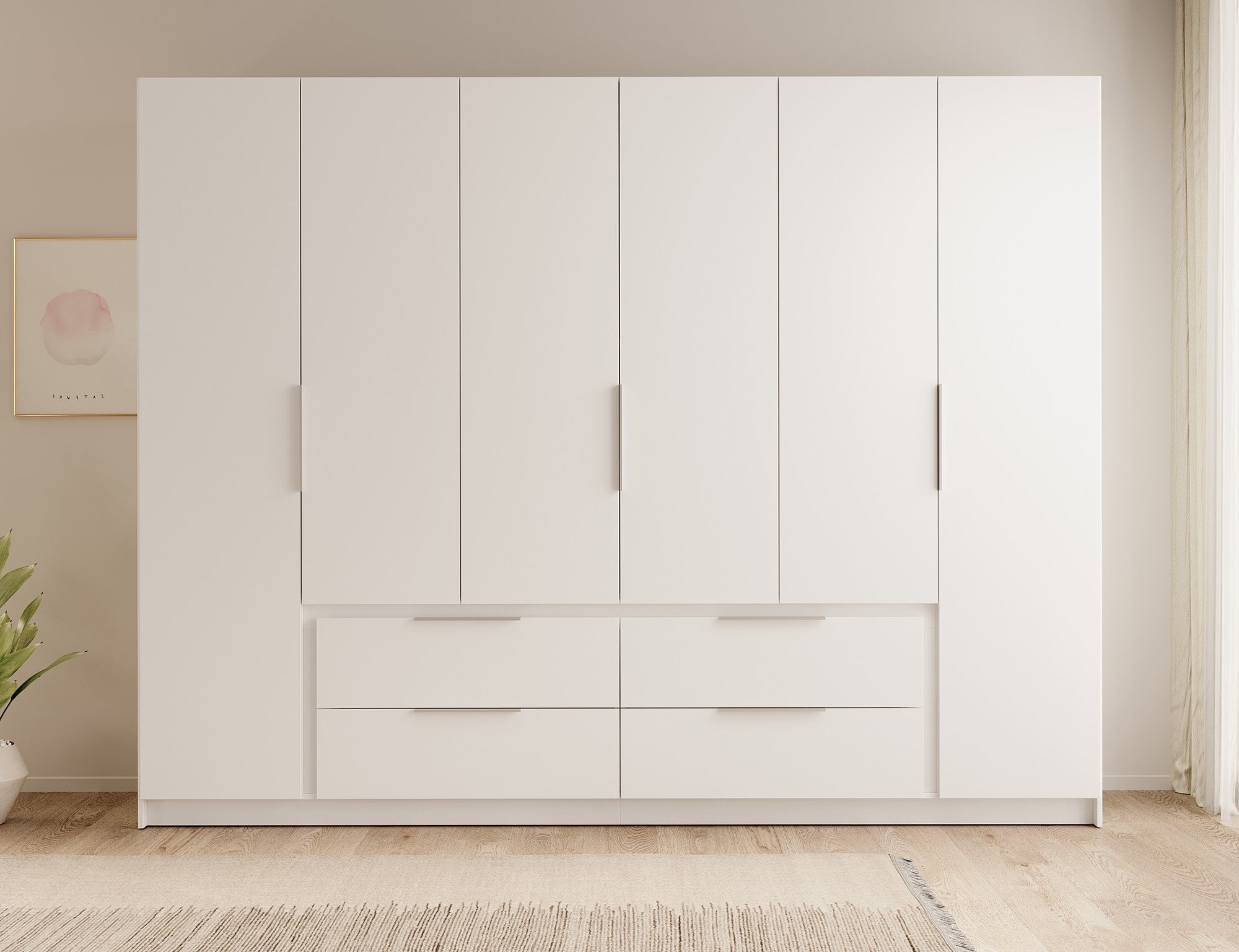 Meubella - Kledingkast Leipzig - Wit - 270 cm