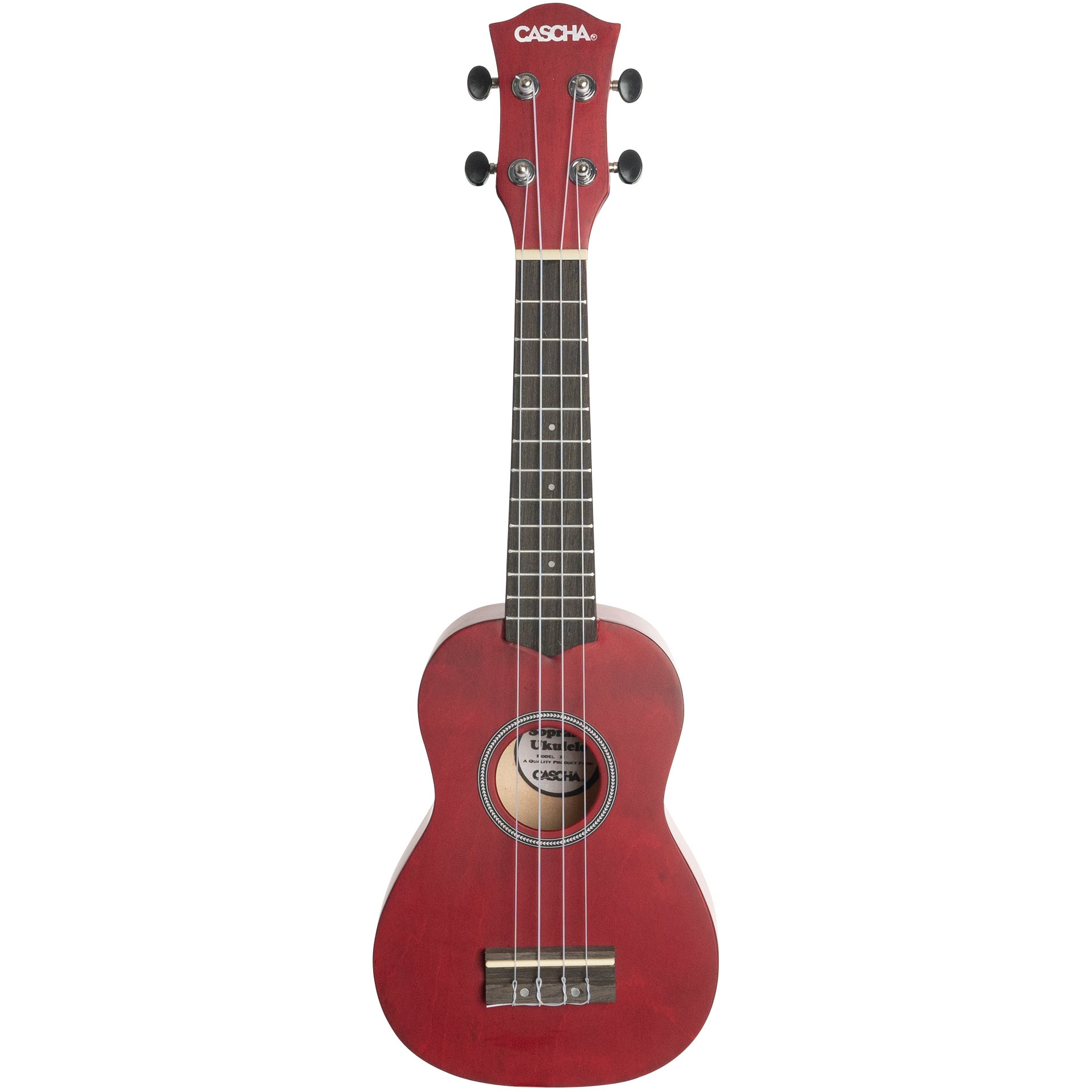 Cascha HH 3970 sopraan ukelele set rood (4-talig)
