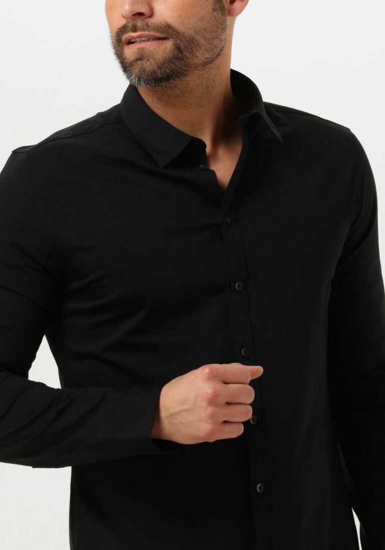 PURE PATH zwarte pure path casual overhemd jersey basis shirt