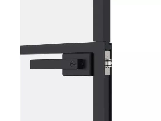 Porte d'intérieur Noir 83x201,5 cm Trempé verre aluminium fin
