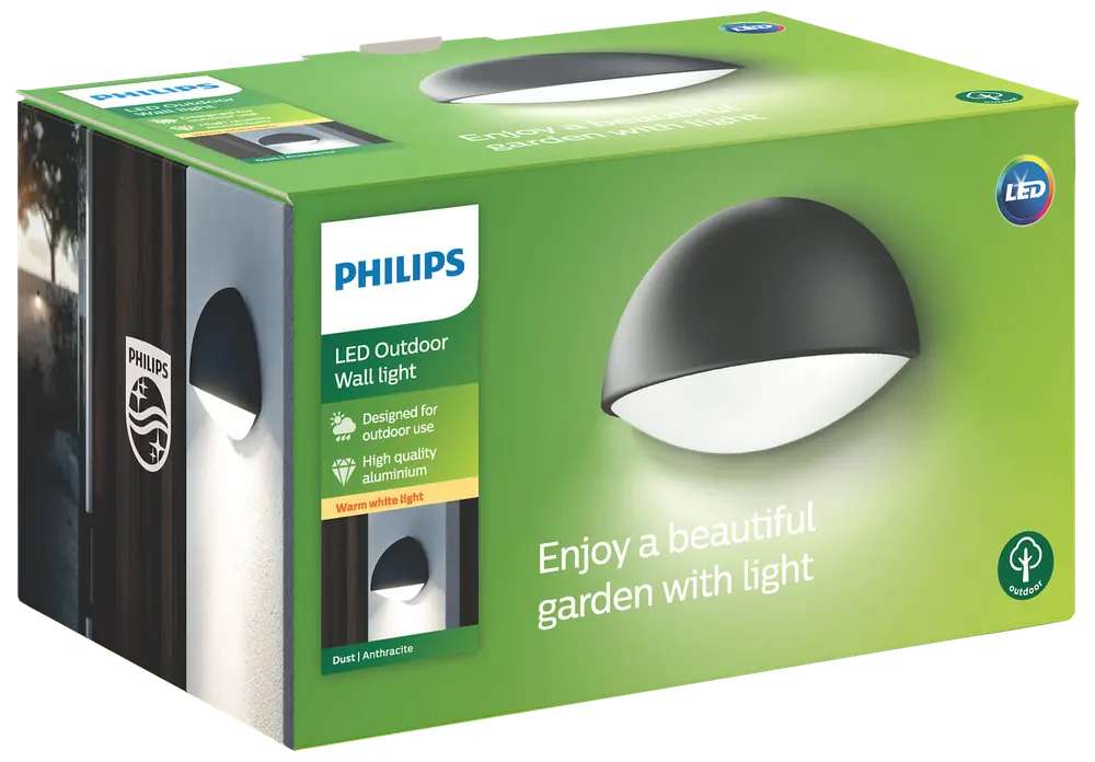 PHILIPS Væglampe Dust - antracitgrå