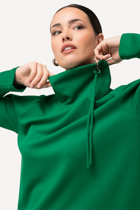 Sweatshirt, Modalmix, Stehkragen, Zipper, Langarm