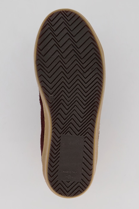 Leder-Sneaker, Wollfutter, Veloursleder, Weite H