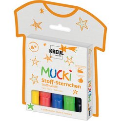 Feutre pour textile petites étoiles 'MUCKI', kit de 5