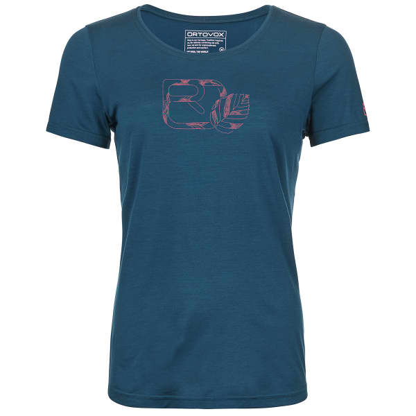 T-shirt randonnée ORTOVOX 120 COOL TEC LEAF LOGO TS W PETROL BLUE