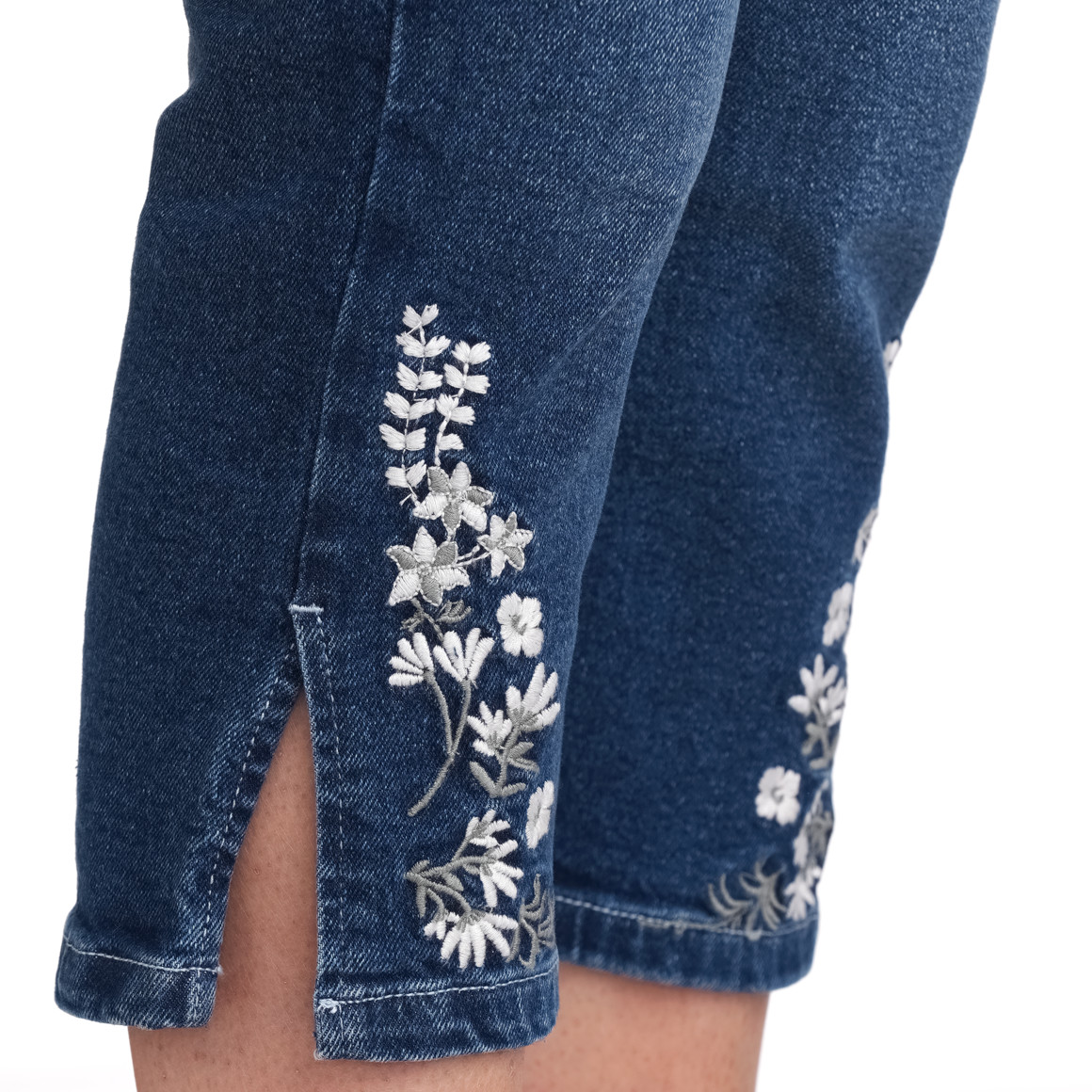 Gina Benotti 3/4 Damen Trachtenhose mit Stickereien dunkelblau