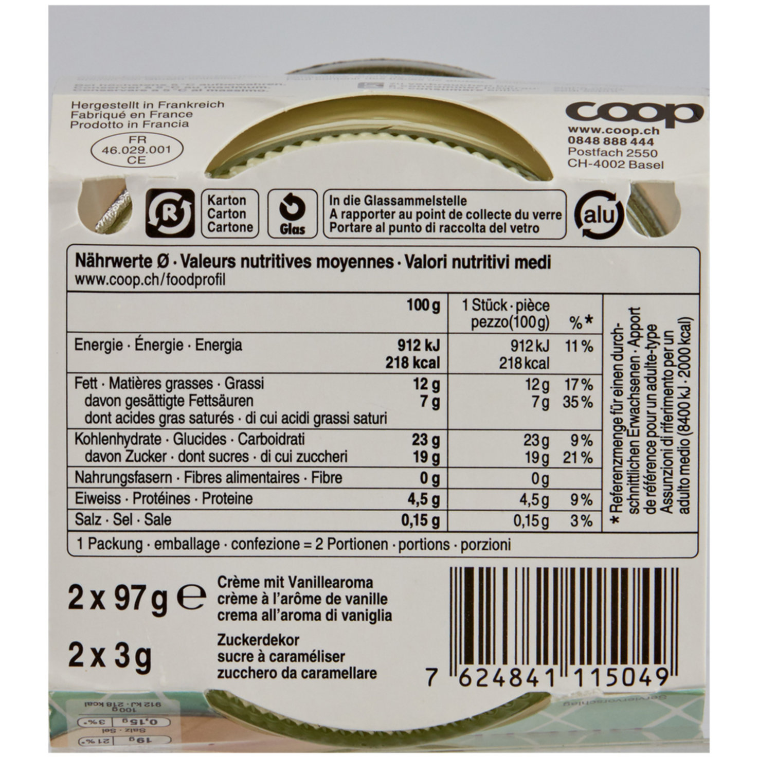 Crème brûlée 2x100g