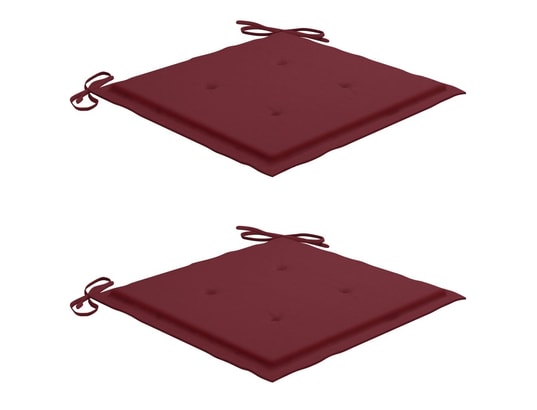 VIDAXL - Galette de chaise Coussins de chaise de jardin 2 pcs bordeaux 40x40x4 cm tissu