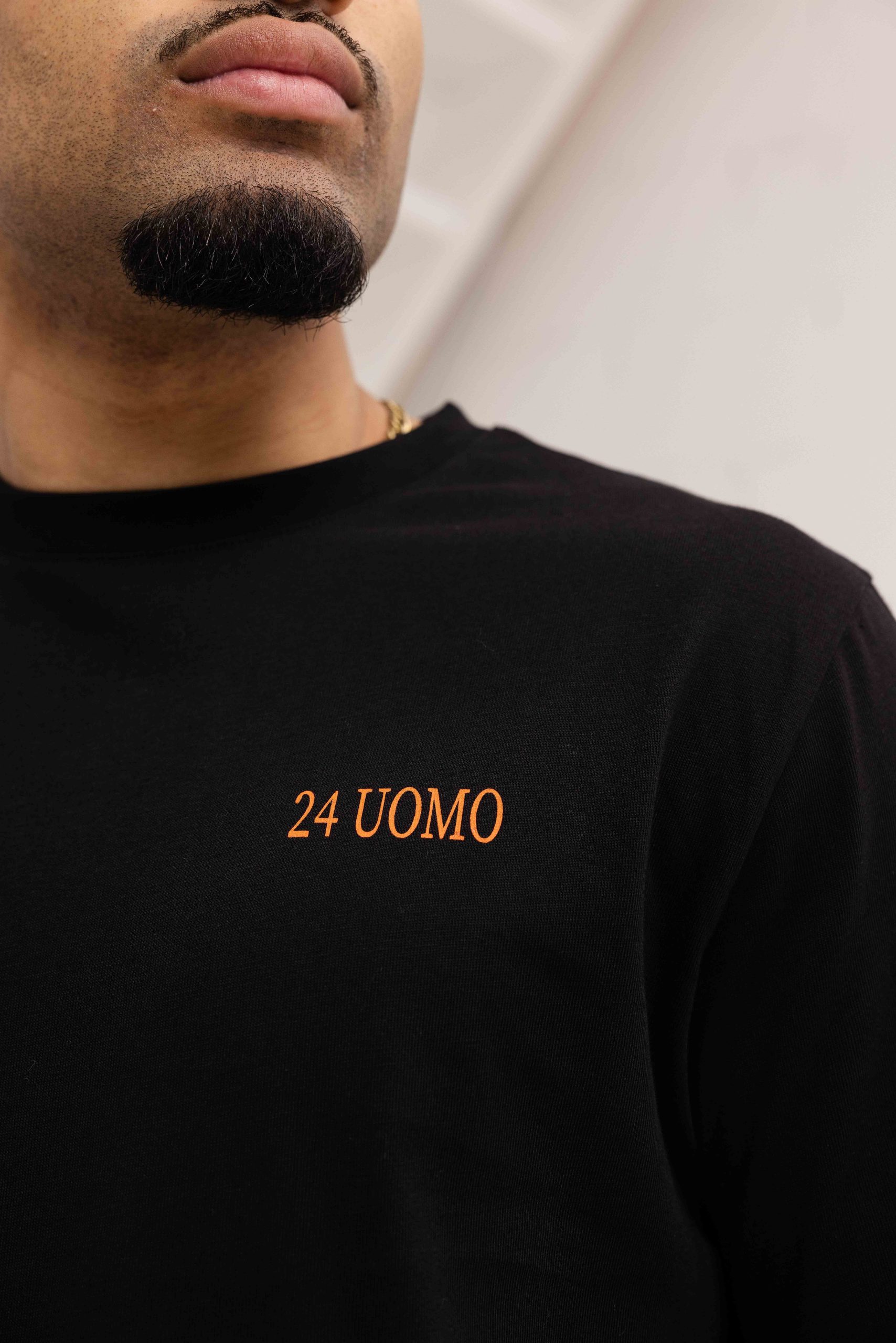 24 Uomo Heat Wave T-Shirt Heren Zwart/Oranje