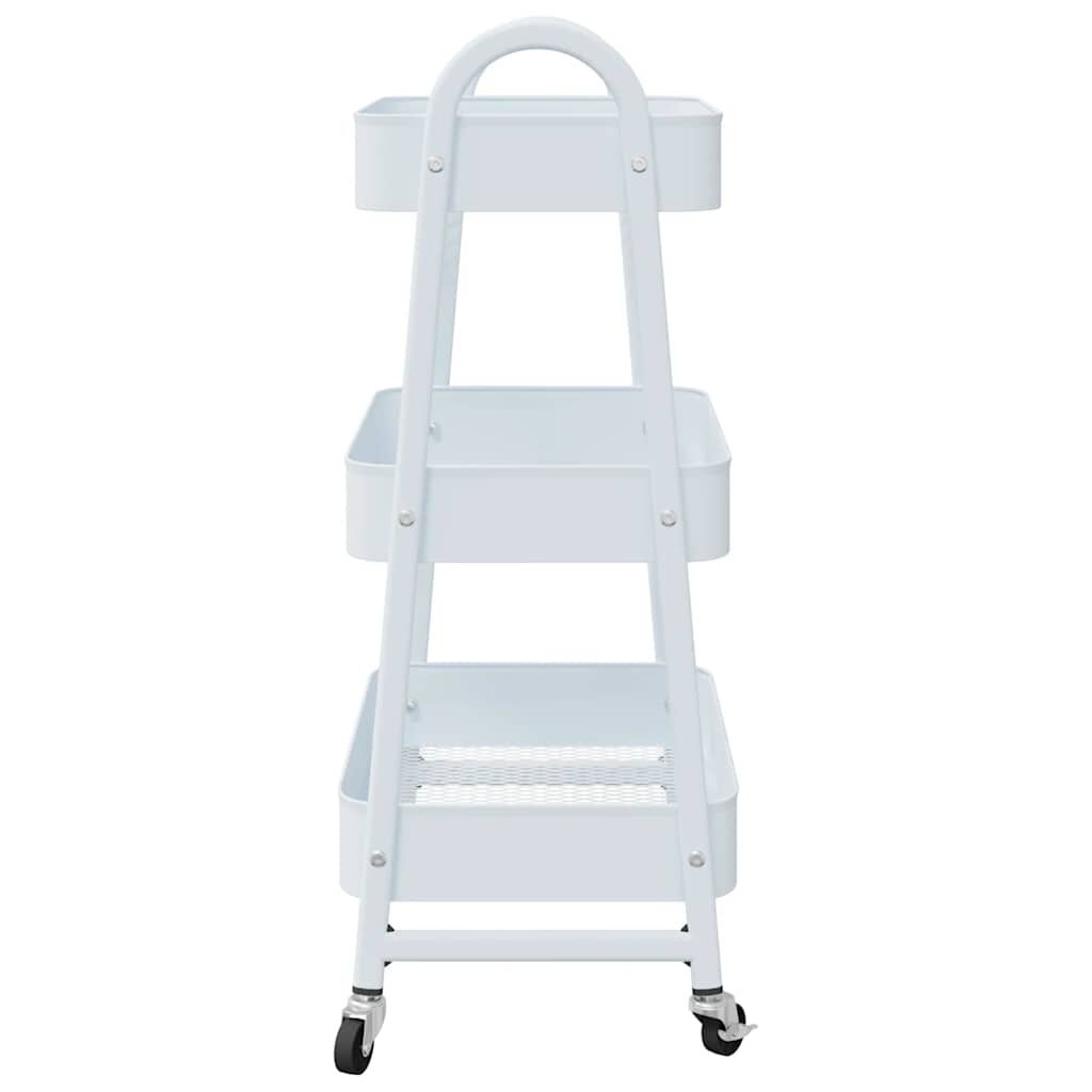 vidaXL Opbergkar met 3 lagen wit 42x41,5x77 cm