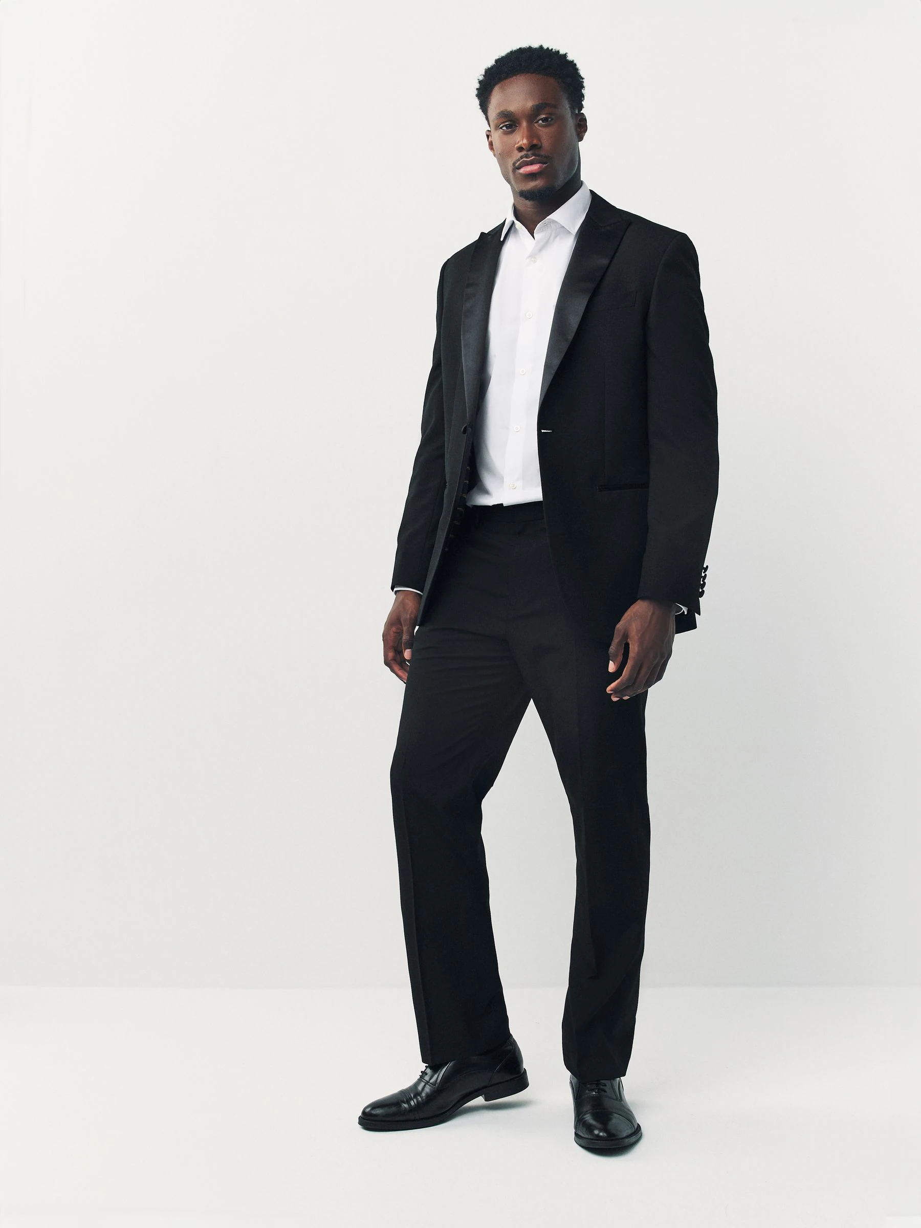 Zwart - Normale Pasvorm - Pantalon in smokingstijl