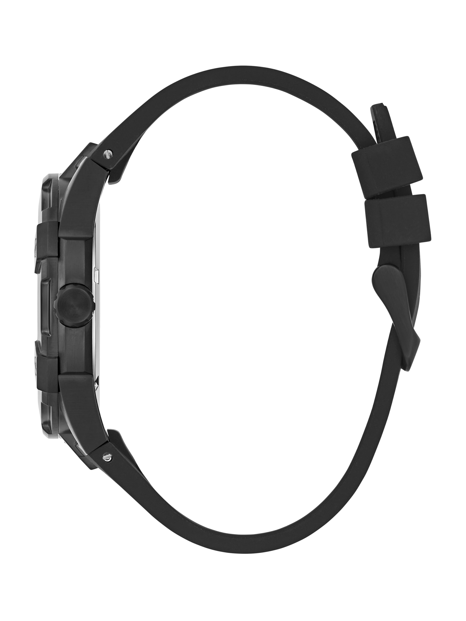 Relógio analógico de silicone preto