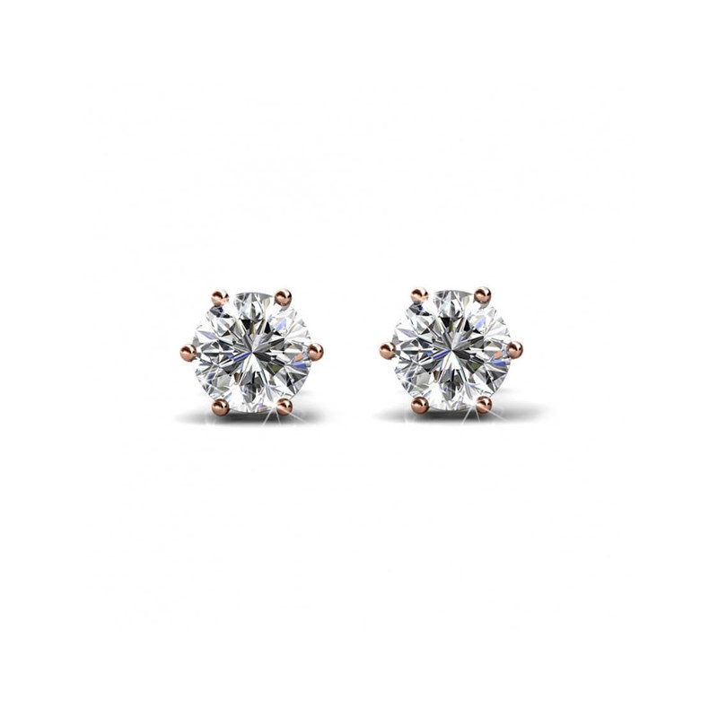 Boucles d'oreilles Trinity - Lot de 3 paires - Or Rosé et Cristal